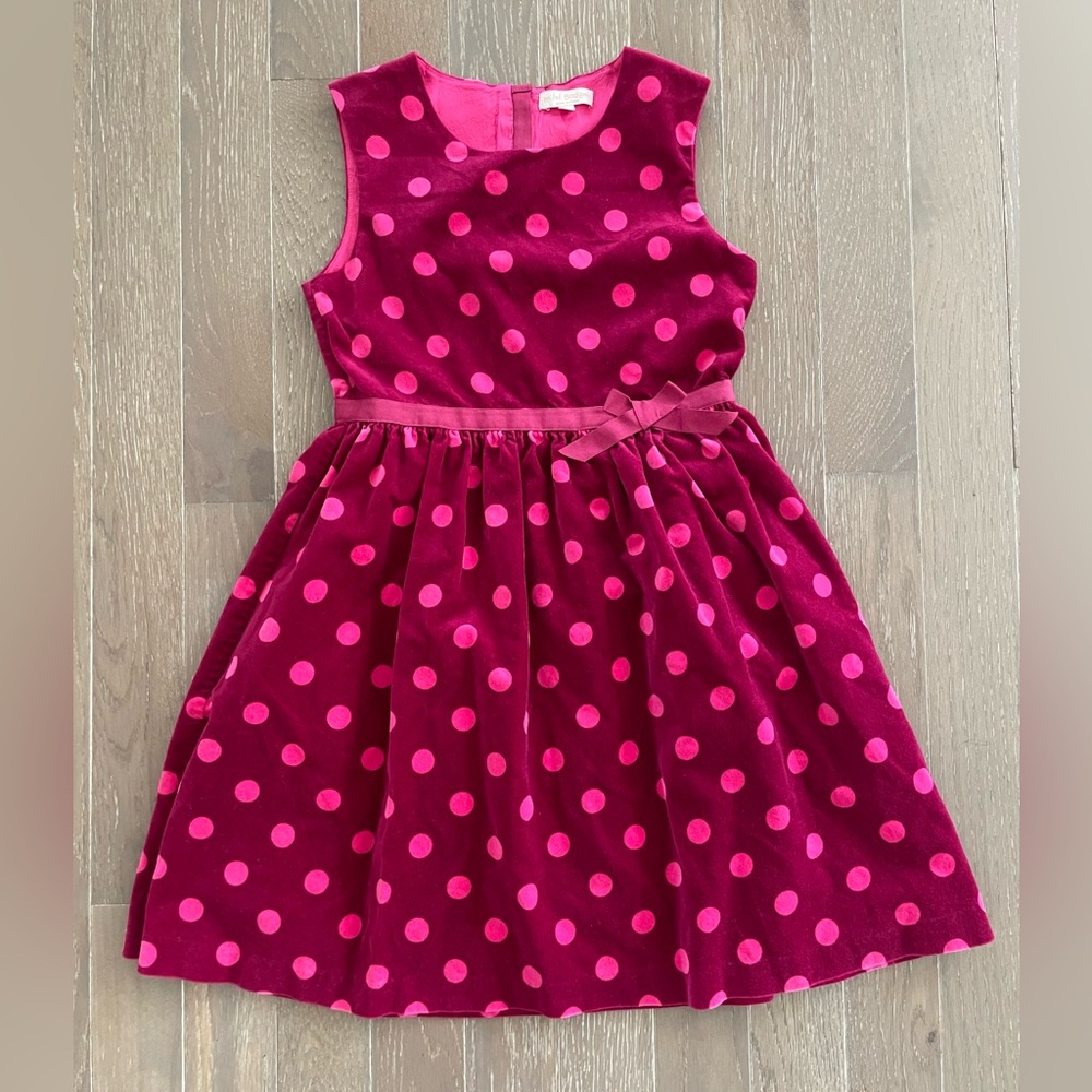 Mini Boden “Spotty” Velvet Fit & Flare Dress